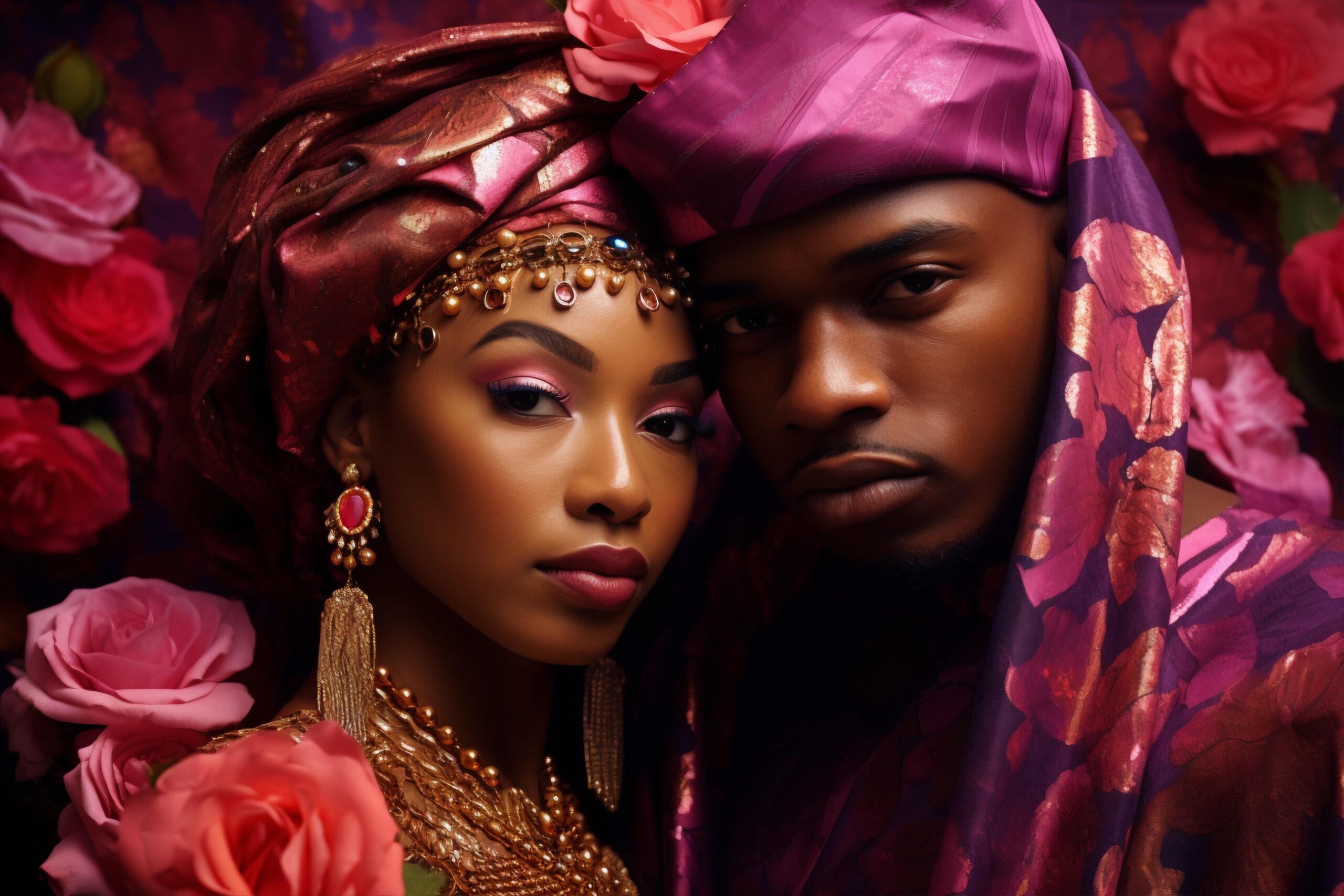 Elegant couple dressed in traditional attire, symbolising the high cost of Nigerian weddings